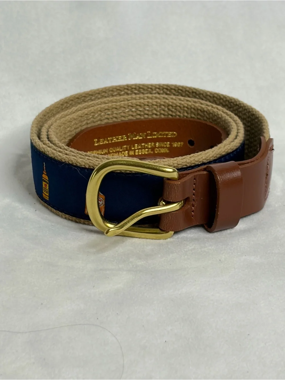 Men's Size 40 Bourbon Bottle Motif  Belt Leather Man Ltd Leather